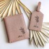 Birth Flower Passport Holder Luggage Tag Personalized Leather Passport Cover Bridesmaid Gifts Mothers Day Gift for Women 6