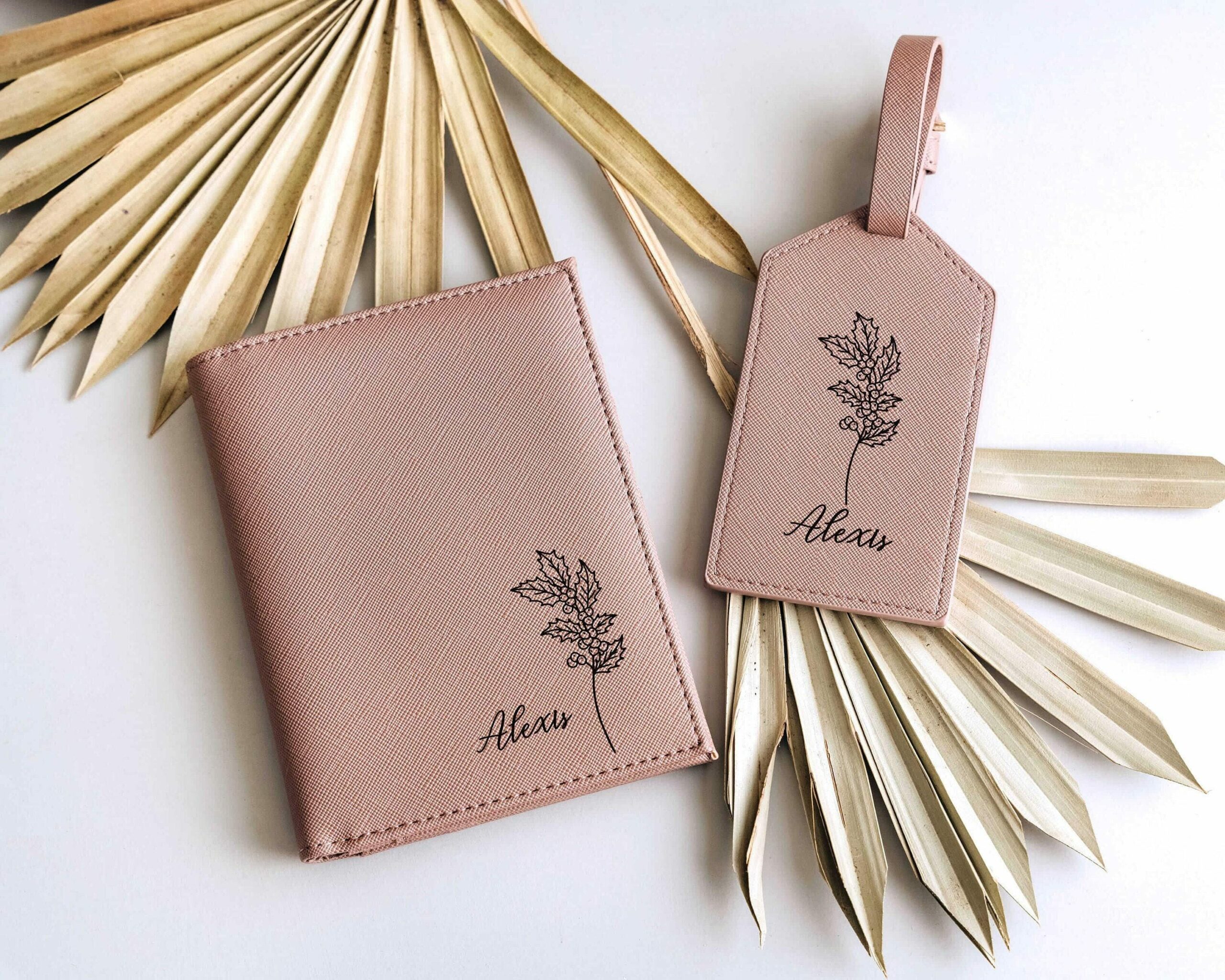Birth Flower Passport Holder, Luggage Tag, Personalized Leather Passport Cover, Bridesmaid Gifts, Mother’s Day Gift for Women Birth Flower Passport Holder, Luggage Tag, Personalized Leather Passport Cover, Bridesmaid Gifts, Mother’s Day Gift for Women