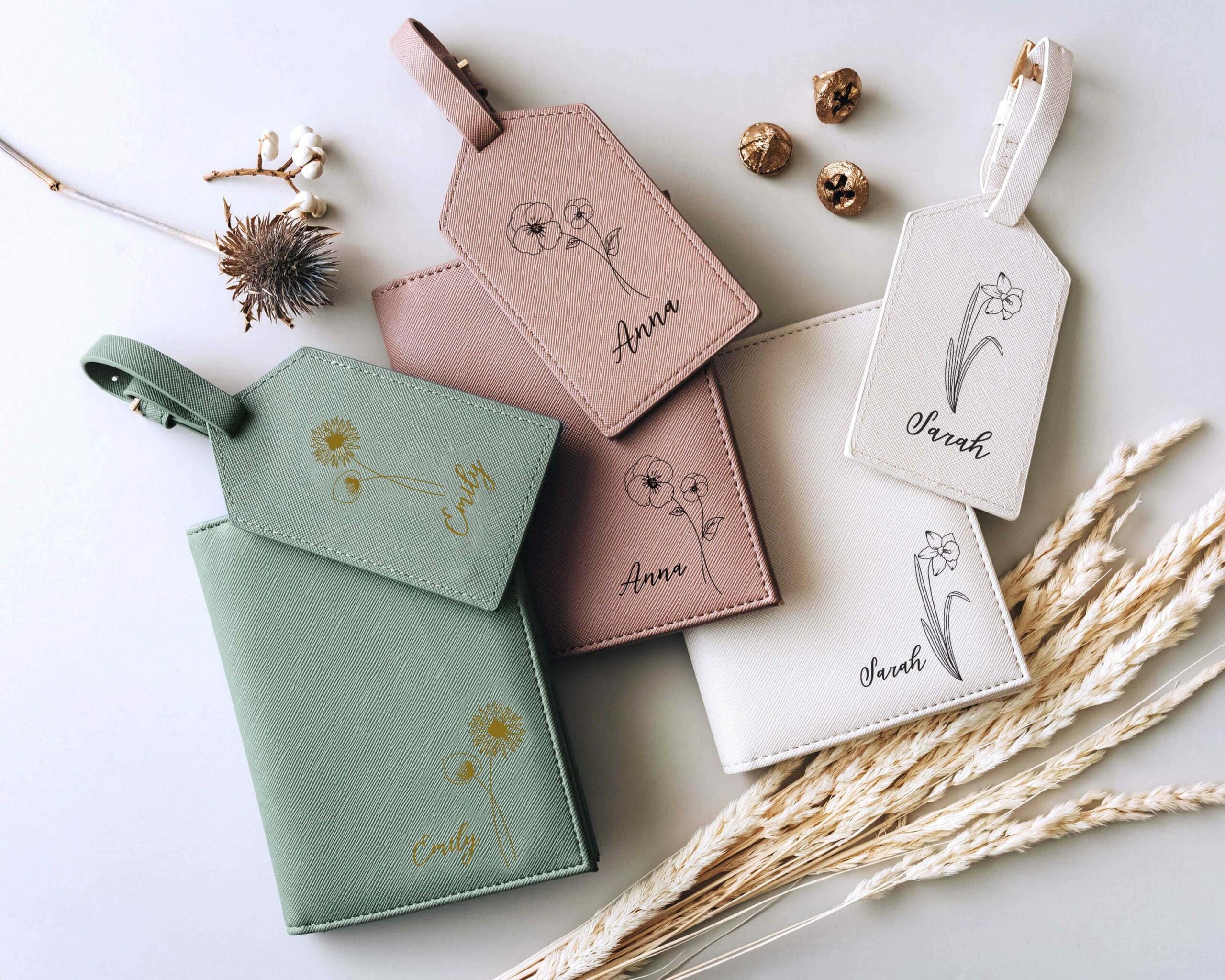 Birth Flower Passport Holder, Luggage Tag, Personalized Leather Passport Cover, Bridesmaid Gifts, Mother’s Day Gift for Women Birth Flower Passport Holder, Luggage Tag, Personalized Leather Passport Cover, Bridesmaid Gifts, Mother’s Day Gift for Women