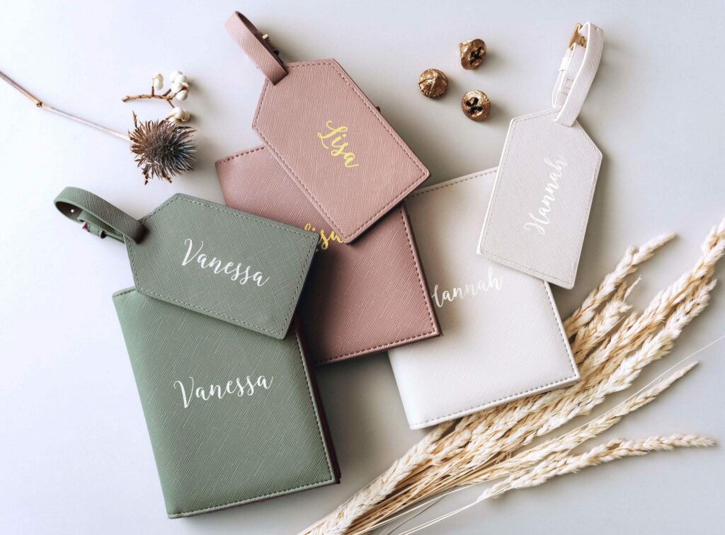 Custom Bridal Party Gifts Mr Mrs Passport Holder Luggage Tag for Couple Honeymoon Gifts Personalized Passport Cover Mothers Day Gift 5