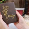 Customized Birth Flower Leather Passport Holder Personalized Passport Case Gift for Wife Travel Matching Gift Passport Cover for Women 5