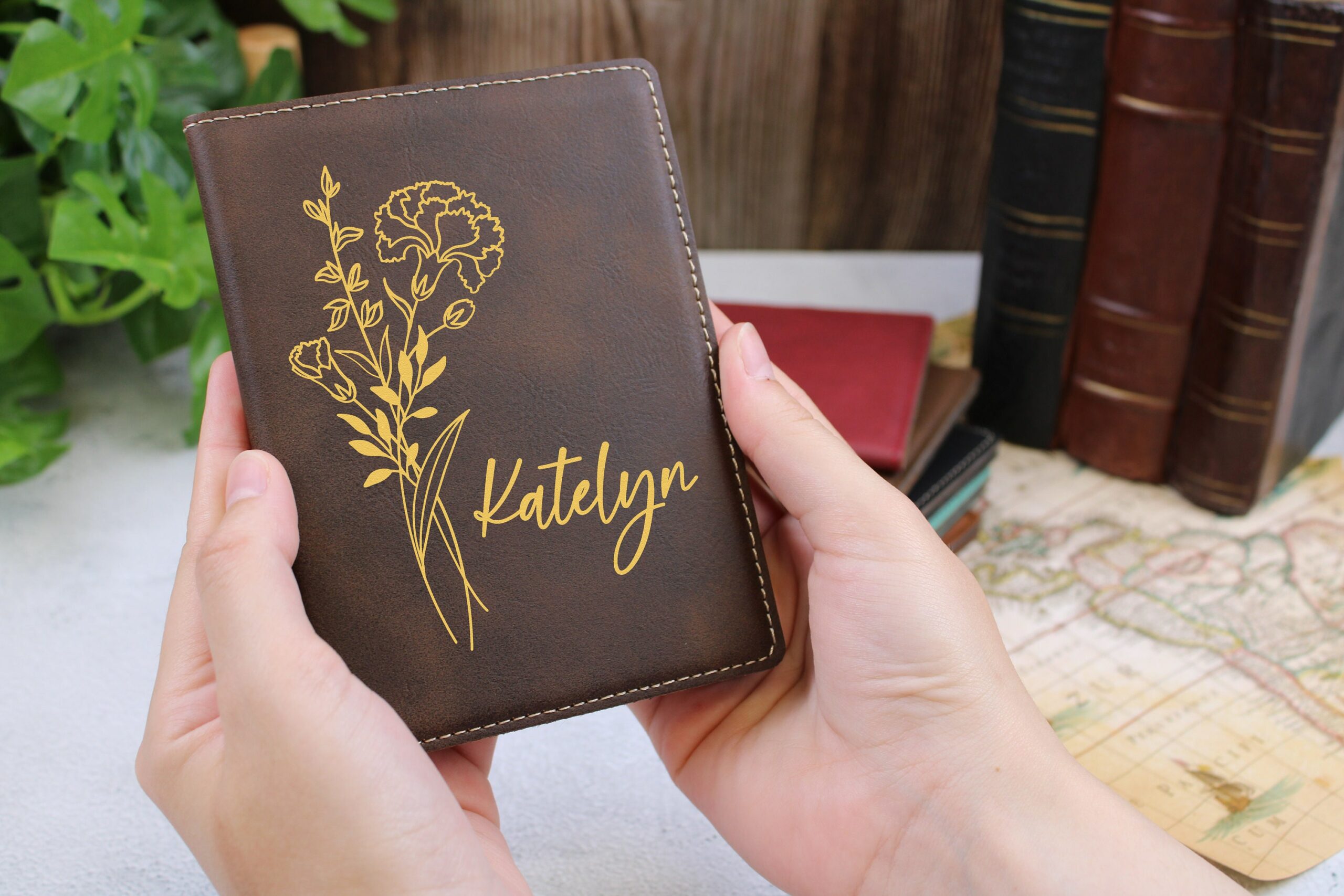 Customized Birth Flower Leather Passport Holder, Personalized Passport Case, Gift for Wife, Travel Matching Gift, Passport Cover for Women, Mother’s Day Gift Customized Birth Flower Leather Passport Holder, Personalized Passport Case, Gift for Wife, Travel Matching Gift, Passport Cover for Women, Mother’s Day Gift