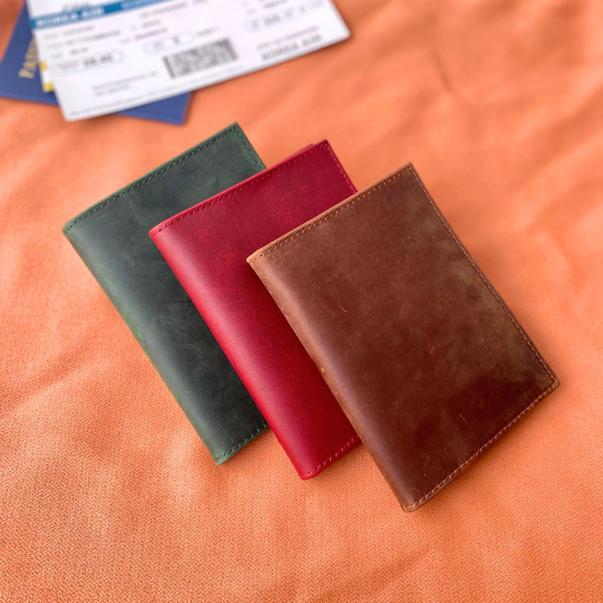 Personalized Leather AirTag Passport Holder, Custom Passport Cover with AirTag Slot, Travel Document Organizer, Monogrammed Passport Case, Travel Gift