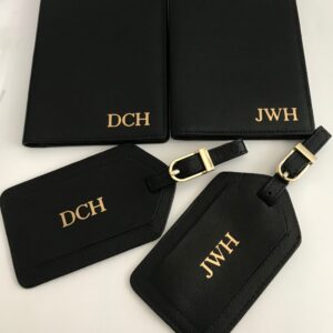 Passport Holder and Luggage Tag Set, Personalized Leather Travel Wallet, Custom Passport Cover, Wedding Gift, Mother’s Day Travel Gift