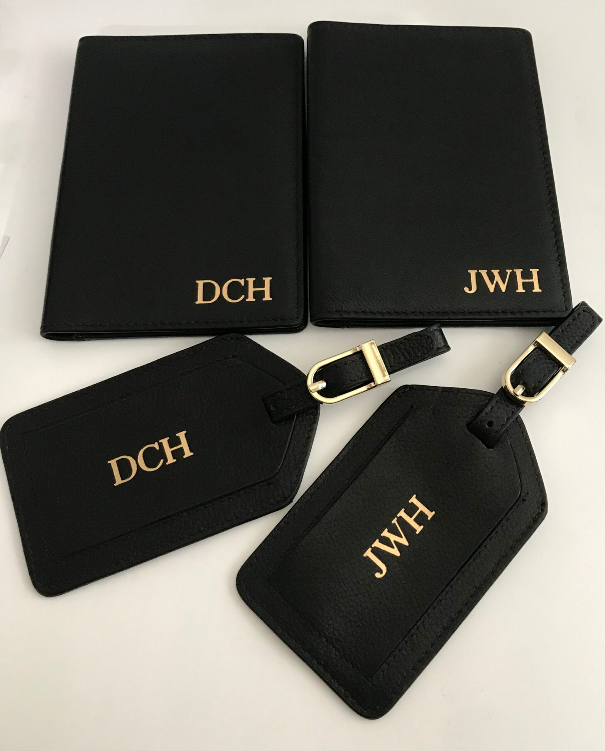 Passport Holder and Luggage Tag Set, Personalized Leather Travel Wallet, Custom Passport Cover, Wedding Gift, Mother’s Day Travel Gift