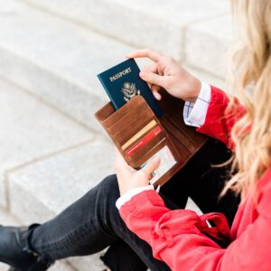 Personalized Leather Travel Wallet, Custom Passport Cover