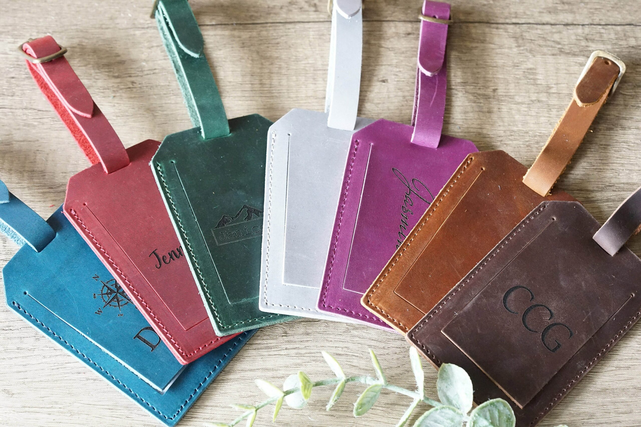 Personalized Passport Cover & Luggage Tag, Cowhide Genuine Leather Passport Holder, Leather Luggage Tags, custom Travelling gift, Bridesmaid 1262537465