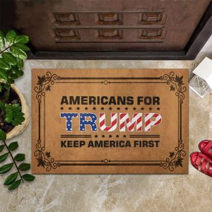 Americans For Trump 2024 Doormat Keep America First Donald Trump Merch Inside Door Mats