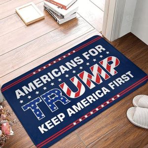 Americans For Trump Keep America First Doormat MAGA Mat Trump 2024 Merch Gifts For Republicans