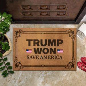 Trump Won Save America Doormat Vote For Donald Trump 2024 President Campaign Doormat Decor